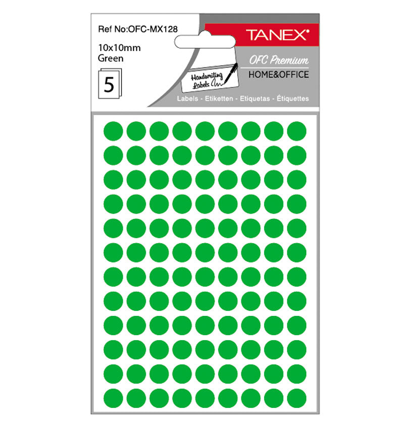 ETICHETE ROTUNDE 10MM VERZI 540/TIPLA TANEX ETICHETE ROTUNDE 10MM VERZI 540/TIPLA TANEX
